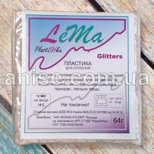 Полімерна глина Lema Glitters, No0411 бежевий камінь, 64 г/Полімерна глина Lema Glitters, No0411 бежевий 64 г 0411 фото