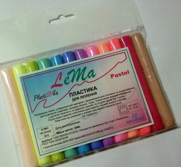 Полимерная глина Lema Pastel Набор 12 цветов / Полімерна глина Lema Pastel Набір 12 кольорів 1030 фото