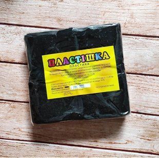 Полимерная глина Пластишка, №0124 черный, 500 г / Полімерна глина Пластішка, №0124 чорний, 500 г 0124 фото