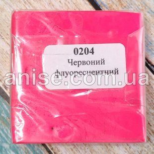 Полимерная глина Пластишка, №0204 красный флуоресцентный, 75 г / Полімерна глина Пластішка, №0204 червоний 0204 фото