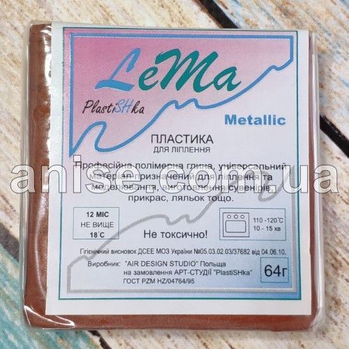 Полимерная глина Lema Metallic, №0306 медь, 64 г / Полімерна глина Lema Metallic №0306 мідь 64 г 0306 фото