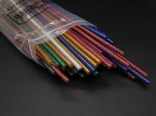 Стержні клейові різнокольорові для пістолетів, Діаметр: 7мм, Довжина: 25см 1кг. Кольоровий 1313 фото